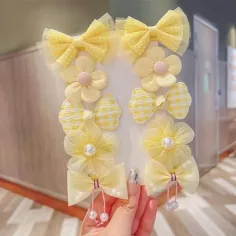 10 pcs Korean Cute Fashion Bow Flower Kids Hairclip Set(1 Pata)